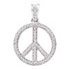Image 1 : 1/4 CTW Round Diamond Peace Sign Circle Pendant 10kt Yellow Gold - REF-18A3N