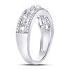 Image 3 : 1/6 CTW Round Diamond Chain Link Fashion Ring 10kt White Gold - REF-20A3N