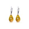 Image 1 : Genuine 14 ctw Citrine Earrings 14KT White Gold - REF-28Z5N