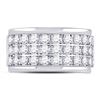Image 2 : 1 & 1/2 CTW Round Diamond Triple Row Ring 10kt White Gold - REF-113R9H