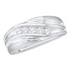 Image 1 : 1/4 CTW Mens Round Diamond Wedding Ring 10kt White Gold - REF-27T3K