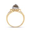 Image 3 : 1/5 CTW Round Brown Diamond Cluster Ring 10kt Yellow Gold - REF-14Y4X