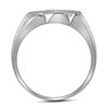 Image 2 : 1/2 CTW Mens Round Diamond 3-Row Cluster Ring 10kt White Gold - REF-33W3F