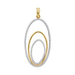 1/3 CTW Round Diamond Triple Nested Oval Pendant 10kt Yellow Gold - REF-28T8K
