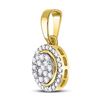 Image 2 : 1/4 CTW Round Diamond Circle Cluster Pendant 10kt Yellow Gold - REF-18Y3X