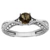 Image 1 : 0.81 CTW Quartz & Diamond Ring 14K White Gold - REF-67A8X