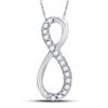 Image 1 : 1/10 CTW Round Diamond Infinity Pendant 10kt White Gold - REF-7R5H