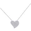 Image 1 : 1/3 CTW Round Diamond Heart Necklace 10kt White Gold - REF-22M8A