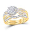 Image 1 : 3/4 CTW Princess Diamond Bridal Wedding Engagement Ring 14kt Yellow Gold - REF-90W3F