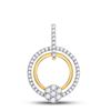 Image 1 : 3/8 CTW Round Diamond Circle Cluster Pendant 10kt Yellow Gold - REF-27X5T