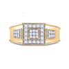 Image 2 : 1/2 CTW Mens Round Diamond Square Cluster Ring 14kt Yellow Gold - REF-65K9R