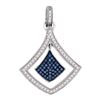 Image 1 : 1/4 CTW Round Blue Color Enhanced Diamond Spade Cluster Pendant 10kt White Gold - REF-21W5F