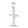 Image 2 : 1/6 CTW Round Diamond Cross Pendant 10kt White Gold - REF-9X6T