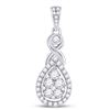 Image 1 : 1/2 CTW Round Diamond Cluster Pendant 10kt White Gold - REF-39M6A