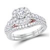 Image 1 : 1 CTW Round Diamond Bridal Wedding Engagement Ring 14kt Two-tone Gold - REF-95W9F