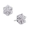 Image 1 : 1/10 CTW Round Baguette Diamond Cluster Stud Earrings 14kt White Gold - REF-14Y4X