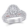 Image 1 : 1 CTW Round Diamond Bridal Wedding Engagement Ring 14kt Two-tone Gold - REF-107R9H