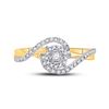 Image 2 : 1/5 CTW Round Diamond Solitaire Swirl Bridal Wedding Engagement Ring 10kt Yellow Gold - REF-19A2N