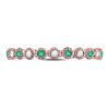 Image 2 : 1/6 CTW Round Emerald Diamond Dot Stackable Ring 10kt Rose Gold - REF-13T2K