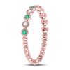 Image 3 : 1/6 CTW Round Emerald Diamond Dot Stackable Ring 10kt Rose Gold - REF-13T2K