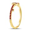Image 3 : 1/5 CTW Round Ruby Key Stackable Ring 10kt Yellow Gold - REF-10H8W