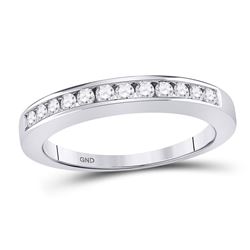 1/4 CTW Round Diamond Wedding Channel Set Ring 14kt White Gold - REF-24X3T
