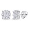 Image 1 : 1/4 CTW Princess Diamond Fashion Cluster Earrings 14kt White Gold - REF-26Y9X