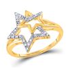 Image 1 : 1/10 CTW Round Diamond Double Star Outline Ring 10kt Yellow Gold - REF-9F6M