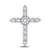 Image 1 : 1/4 CTW Round Diamond Religious Cross Pendant 14kt White Gold - REF-30N3Y