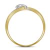 Image 2 : 1/20 CTW Round Diamond Heart Ring 10kt Yellow Gold - REF-7M5A