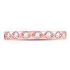 Image 2 : 1/5 CTW Round Diamond Flush Diamond Shape Stackable Ring 10kt Rose Gold - REF-20A3N