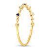 Image 3 : 1/20 CTW Round Blue Sapphire Diamond Beaded Stackable Ring 10kt Yellow Gold - REF-10W8F