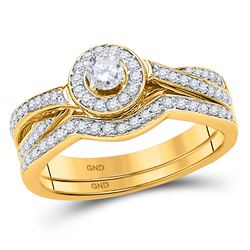 1/2 CTW Round Diamond Bridal Wedding Engagement Ring 10kt Yellow Gold - REF-45K5R
