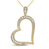 Image 1 : 1/20 CTW Round Diamond Outline Heart Pendant 10kt Yellow Gold - REF-7W8F