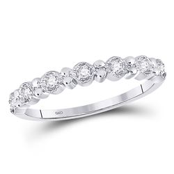 1/10 CTW Round Diamond Stackable Ring 10kt White Gold - REF-10Y8X