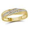 Image 3 : 3/8 CTW His & Hers Round Diamond Cluster Matching Bridal Wedding Ring 10kt Yellow Gold - REF-47M9A
