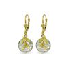 Image 1 : Genuine 10.63 ctw Green Amethyst & Diamond Earrings 14KT Yellow Gold - REF-44F7Z