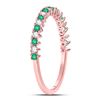 Image 3 : 1/5 CTW Round Emerald Diamond Stackable Ring 10kt Rose Gold - REF-11M9A
