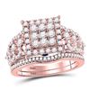 Image 1 : 1 CTW Round Diamond Bridal Wedding Engagement Ring 14kt Rose Gold - REF-101T9K