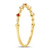 Image 3 : 1/20 CTW Round Ruby Diamond Beaded Stackable Ring 10kt Yellow Gold - REF-9X3T