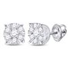 Image 1 : 1/4 CTW Round Diamond Fashion Cluster Earrings 14kt White Gold - REF-24A3N