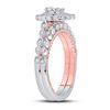 Image 3 : 1 CTW Pear Diamond Bridal Wedding Engagement Ring 14kt Two-tone Gold - REF-107K9R