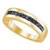 Image 1 : 1/2 CTW Mens Round Black Color Enhanced Diamond Wedding Ring 10kt Yellow Gold - REF-20T3K