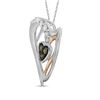 Image 2 : 1/8 CTW Round Brown Diamond Heart Pendant 10kt Two-tone Gold - REF-9H6W