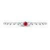 Image 2 : 0.03 CTW Round Ruby Diamond Stackable Ring 10kt White Gold - REF-5A9N