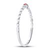 Image 3 : 0.03 CTW Round Ruby Diamond Stackable Ring 10kt White Gold - REF-5A9N