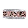 Image 2 : 1/4 CTW Round Red Color Enhanced Diamond Curl Ring 10kt Rose Gold - REF-24T3K