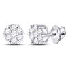 Image 1 : 1/4 CTW Round Diamond Flower Cluster Earrings 10kt White Gold - REF-16A8N