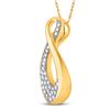 Image 2 : 1/8 CTW Round Diamond Teardrop Cluster Pendant 10kt Yellow Gold - REF-11Y9X