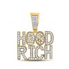 Image 1 : 1 & 3/4 CTW Mens Round Diamond Hood Rich Charm Pendant 10kt Yellow Gold - REF-126T3K
